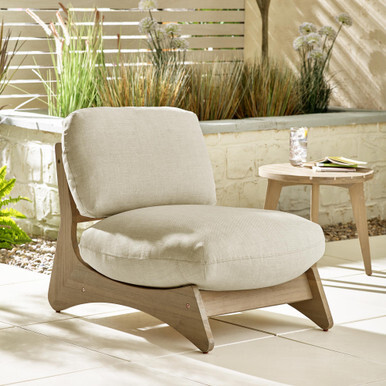 1x Iko Wood & Cream Garden Accent Chair - image 1