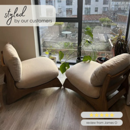 1x Iko Wood & Cream Garden Accent Chair - thumbnail 2