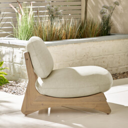1x Iko Wood & Cream Garden Accent Chair - thumbnail 4