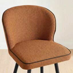 2x Catriona Terracotta Orange Fabric Bar Chairs - thumbnail 4