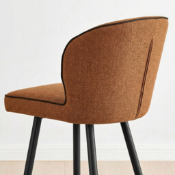2x Catriona Terracotta Orange Fabric Bar Chairs - thumbnail 3