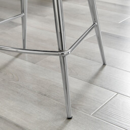 2x Pesaro Mustard Yellow Velvet Counter Stools Silver Legs - thumbnail 2