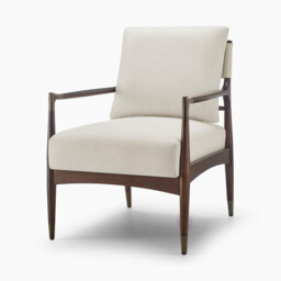 Delia Beige Fabric Mid Century Modern Accent Chair - thumbnail 3