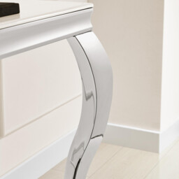 Skye White Marble Glass and Metal Console Table - thumbnail 4