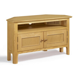 Belle Solid Oak Wood Corner TV Stand - thumbnail 2