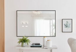 Emma Black Rectangle Wall Mirror 120x80cm - thumbnail 3