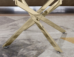 Leonardo Rectangular Glass and Gold Coffee Table - thumbnail 4