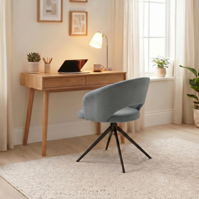 Anika Grey Fabric Swivel Office Chair - image 1