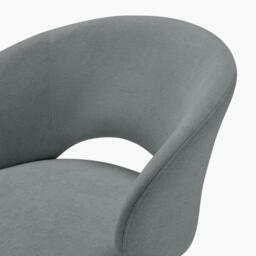 Furniturebox Anika Grey Swivel Office Chair, Fabric in Grey/Black - Size: 62x78.5x58.5 cm - thumbnail 3