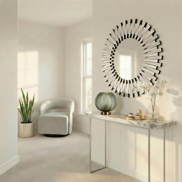 Starburst Round Modern Wall Mirror - image 1