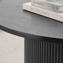 Penrose Black Round Wood Coffee Table and Side Table Set - thumbnail 4