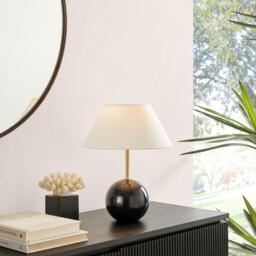 Joceline Black Marble Round Table Lamp - thumbnail 1