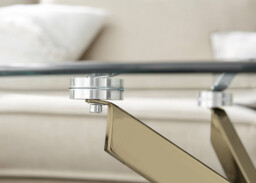 Novara Round Glass and Gold Coffee Table - thumbnail 2