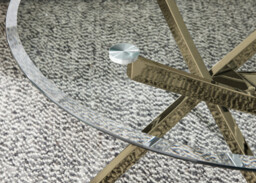 Novara Round Glass and Gold Coffee Table - thumbnail 4