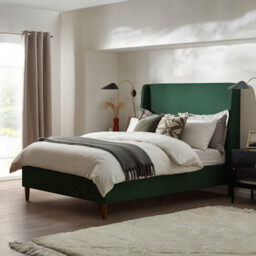 Hana Green Recycled Fabric Double Bed Frame
