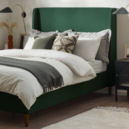 Hana Green Recycled Fabric Double Bed Frame - thumbnail 3