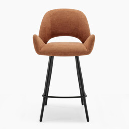 2x Layla Terracotta Orange Fabric Bar Chairs - thumbnail 4