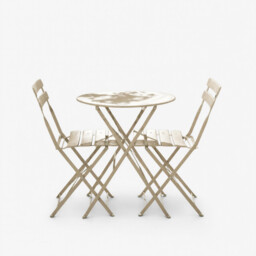 Cabo Cream Metal 2 Seat Garden Bistro Set - thumbnail 3