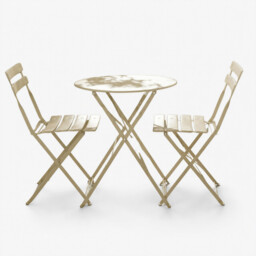 Cabo Cream Metal 2 Seat Garden Bistro Set - thumbnail 2