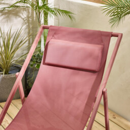 2x Corsica Pink Metal & Textilene Deck Chairs - thumbnail 4