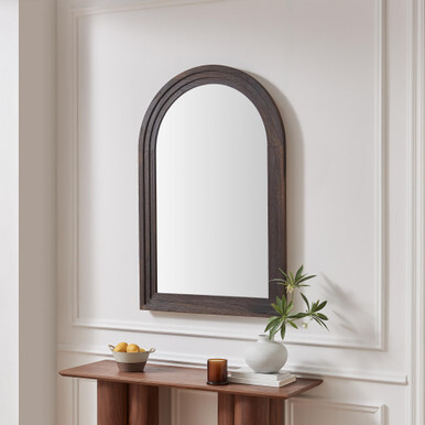 Liora Walnut Wood Full Length 120x80cm Arch Mirror - image 1