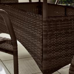 Furniturebox Antigua 6 Seat Garden Dining Set, Rattan in Brown - Size: 90x75x160 cm - thumbnail 4