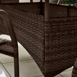 Antigua Brown Rattan 6 Seat Garden Dining Set - thumbnail 4