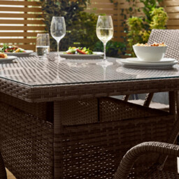 Antigua Brown Rattan 6 Seat Garden Dining Set - thumbnail 3