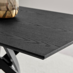 Leonardo Black Top Dining Table & 4 Beaumont Fabric Chairs - thumbnail 4