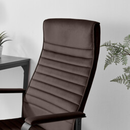 Centro Brown Velvet Reclining Office Chair - thumbnail 4