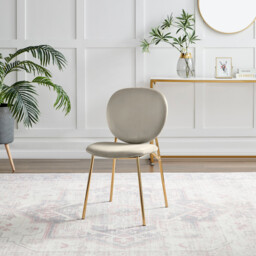 2x Ivy Taupe Velvet Dining Chairs Gold Legs - thumbnail 4