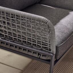 Furniturebox Maldives & 5 Seat Garden Sofa Set, Rattan in Grey - Size: 210x71x67 cm - thumbnail 4