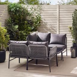 Furniturebox Maldives & 5 Seat Garden Sofa Set, Rattan in Grey - Size: 210x71x67 cm - thumbnail 6