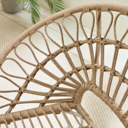 Crete Beige Rattan 2 Seat Garden Bistro Set - thumbnail 4