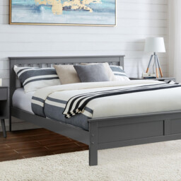 Azure Grey Solid Pine King Bed Frame + Windsor Mattress - thumbnail 1