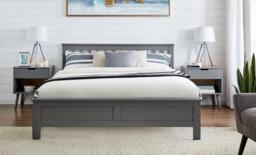 Azure Grey Solid Pine King Bed Frame + Windsor Mattress - thumbnail 2