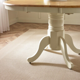 Padstow Round Oak and Cream Solid Wood Extending 4-6 Seater Dining Table - thumbnail 4