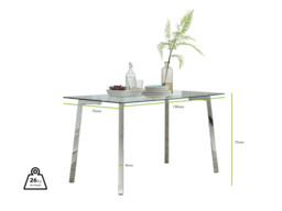 Cosmo Dining Table and 4 Pesaro Silver Leg Chairs - thumbnail 3