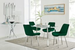Cosmo Dining Table and 4 Pesaro Silver Leg Chairs - thumbnail 1