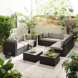 Orlando Brown Rattan & Brown 8 Seat Modular Garden Sofa - thumbnail 4