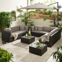 Orlando Brown Rattan & Brown 8 Seat Modular Garden Sofa - thumbnail 2