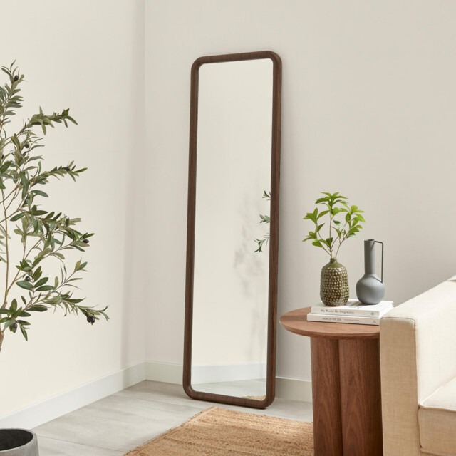 Line Walnut Wood Full Length Rectangle 170x50cm Mirror - image 1