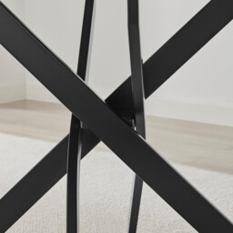 Leonardo Rectangular Oak Veneer and Black Metal 4 Seater Dining Table - thumbnail 4