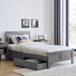 Azure Grey Solid Pine Single Bed Frame