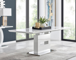 Arezzo Rectangular White High Gloss Large Extending 6-8 Seater Dining Table - thumbnail 3
