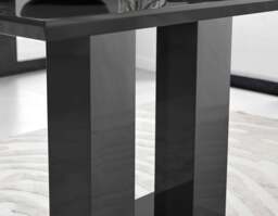 Furniturebox Imperia 4 Dining Table and 4 Pesaro Gold Leg Chairs, Engineered Wood/Velvet/Metal in Black - Size: 53x87x63 cm - thumbnail 5