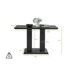 Furniturebox Imperia 4 Dining Table and 4 Pesaro Gold Leg Chairs, Engineered Wood/Velvet/Metal in Black - Size: 53x87x63 cm - thumbnail 7
