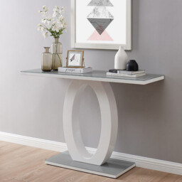 Giovani Grey Glass and White High Gloss Console Table