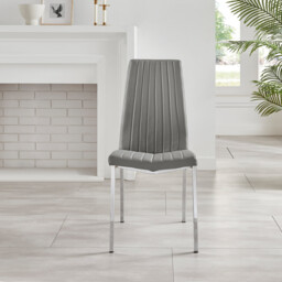 2x Isco Grey Faux Leather Dining Chairs - thumbnail 4