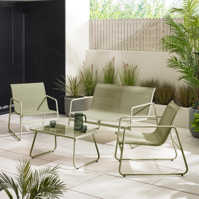 Naxos Green 4 Seat Garden Sofa & Chairs Set - image 1